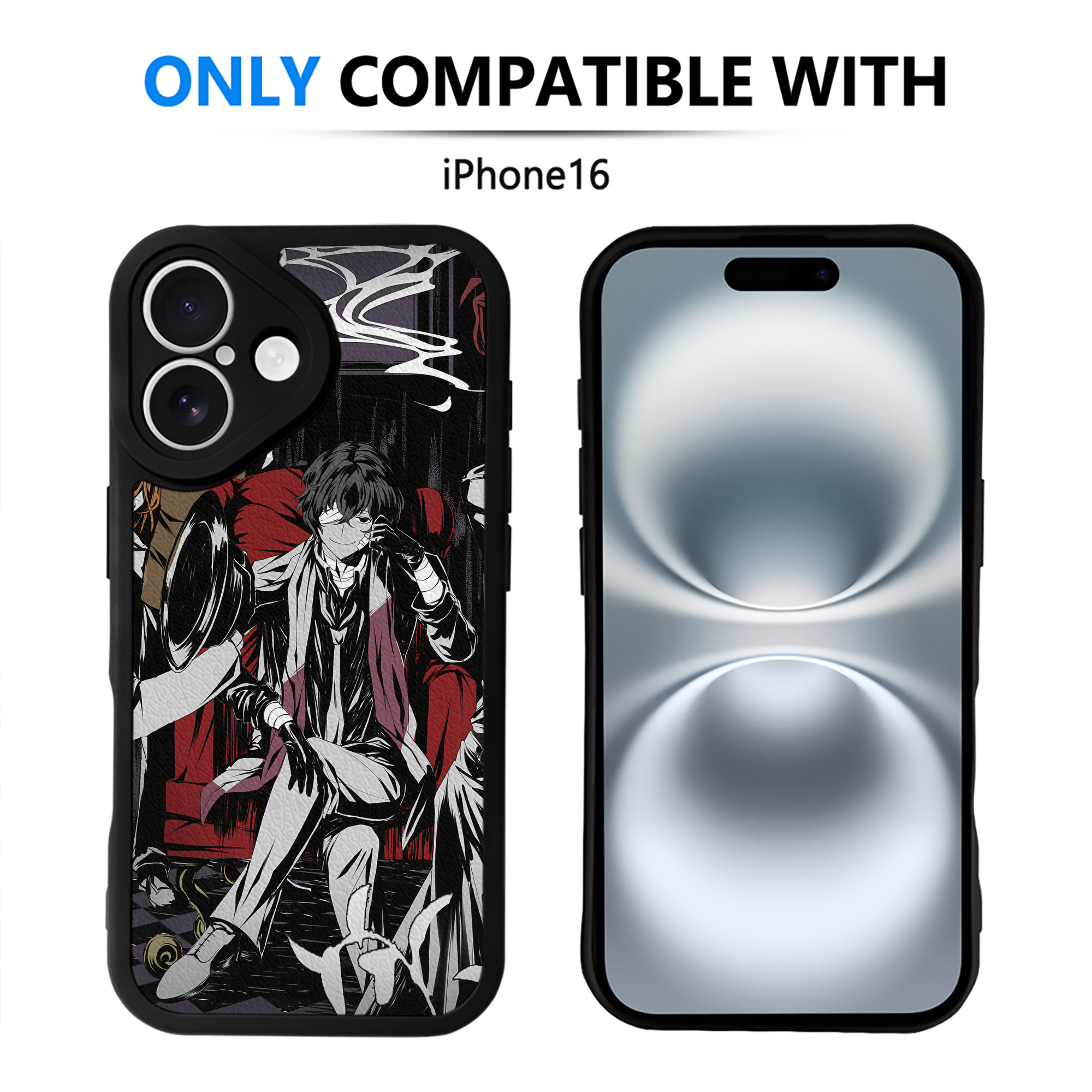 （画像用） 文豪ストレイドッグス Bungo Stray Dogs 【iPhone 16シリーズ対応】シリコンスマホケース（レザー調） 材質：シリコン